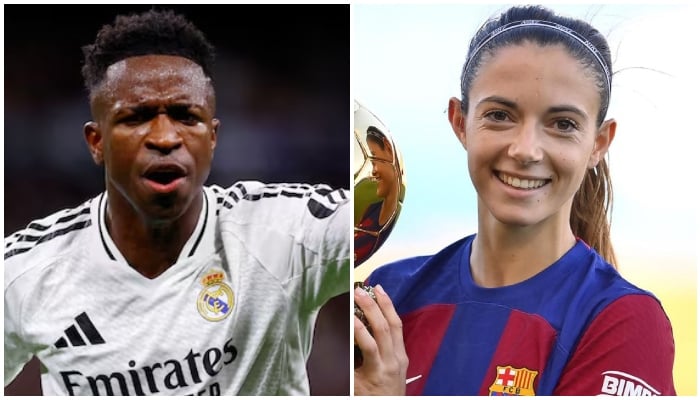 Real Madrids Vinicius Junior (left) and Barcelona midfielder Aitana Bonmati. — Reuters/AFP