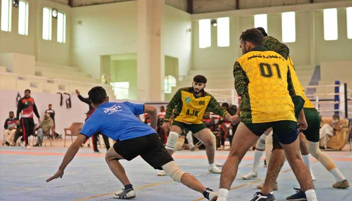 Players participating in Kabaddi contest at Amir Khan Boxing Hall, Islamabad, December 18,2024. — Facebook/PakistanSportsBoard