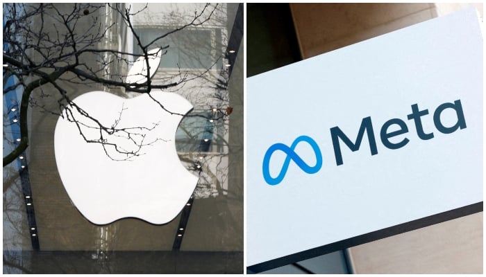 This combination of images shows the Apple Inc (left) and Meta Platforms logos. — Reuters/File