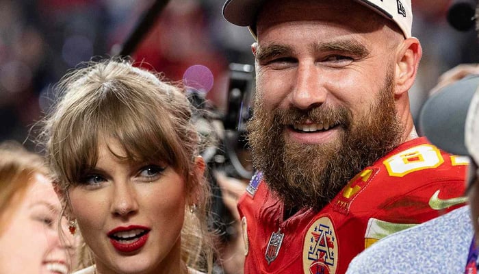 Taylor Swift steals THIS Travis Kelce accessory for Eras Tour party look