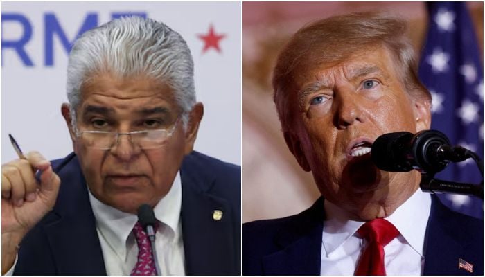 A collage of the pictures of Panamanian President Jose Raul Mulino and US president-elect Donald Trump. — Reuters/File