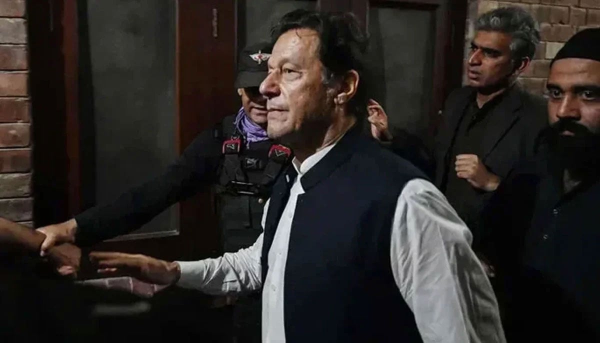 PTI founder Imran Khan after appearing at the Lahore High Court on March 17, 2023. — AFP