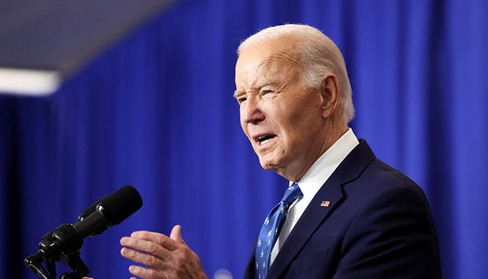 US President Joe Biden speaks as he visits the Department of Labour for an event honouring the nations labour history and Frances Perkins, longest serving US Secretary of Labour, in Washington, US, December 16, 2024. — Reuters