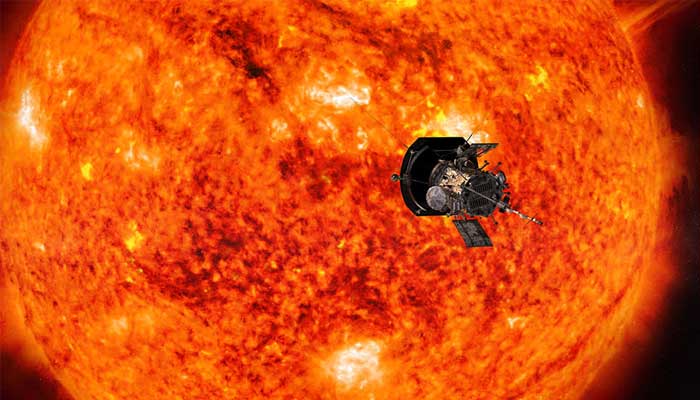 An artists depiction of the Parker Solar Probe at work around the sun. — Nasa/Johns Hopkins/File