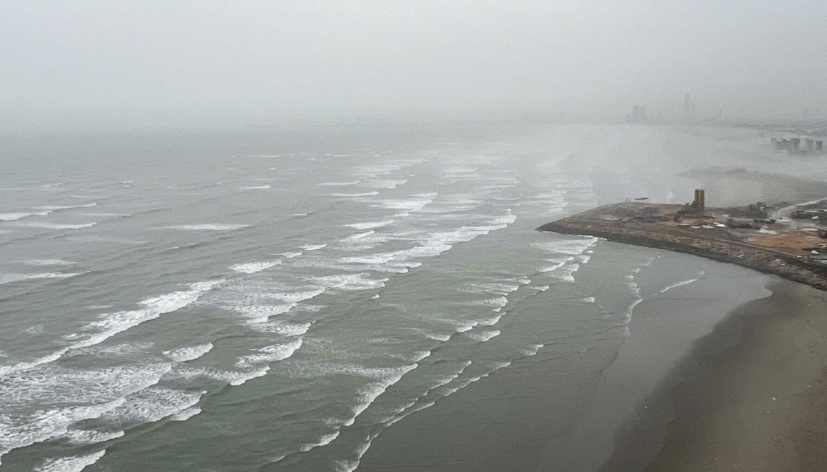 View of sea waves seen from a residential apartment at Clifton Beach in Karachi on Aug 29, 2024. — Reuters