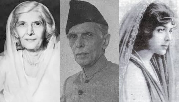 Fatima Jinnah (left), Quaid-e-Azam Muhammad Ali Jinnah, and Rattanbai Jinnah. — National Archives of Pakistan