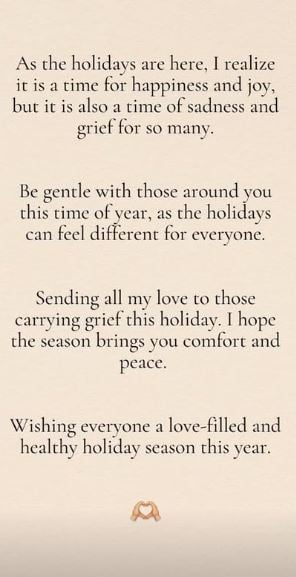 Kate Cassidy sends love to those carrying grief this Christmas