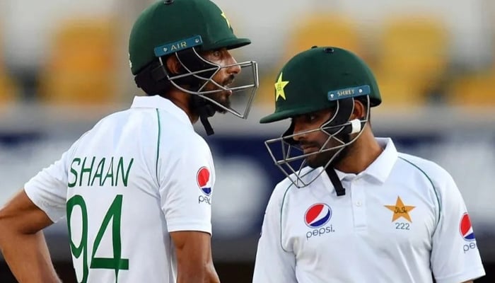 Pakistans white-ball captain Shan Masood (L) and Babar Azam pictured during a Test match. — AFP/File