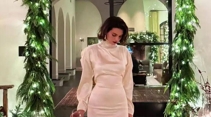 Kendall Jenner stuns in festive look on Christmas Eve