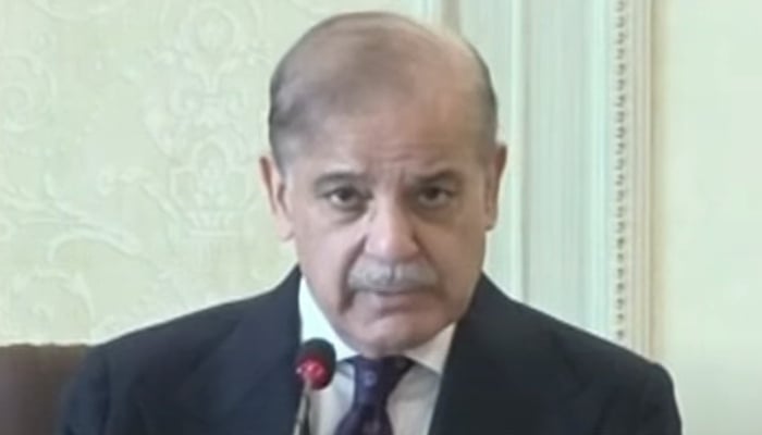 PM Shehbaz Sharif addressing a cabinet meeting in Islamabad, on December 27, 2024. — Screengrab via Geo News