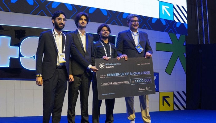 Runner-up group at the AI Challenge seen in this picture from the event. — Image provided by Katalyst Labs