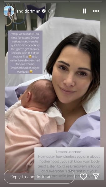 Andi Dorfman faces hospital visit just after baby Harpers birth