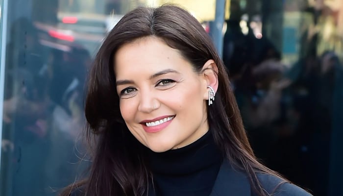 Katie Holmes appears to be in high spirits ahead of Our Town performance