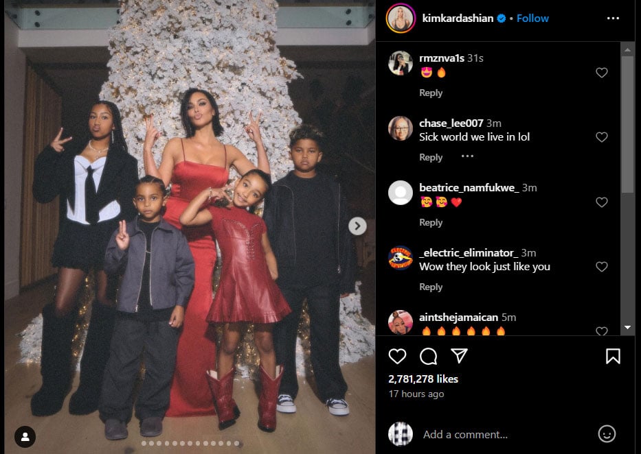 Kim Kardashian puts joy over pain during Christmas