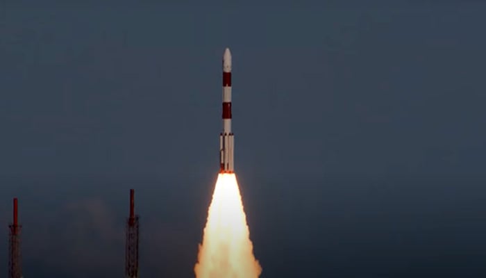 Indias PSLV-C60 rocket at the Sriharikota launch site.— Screengrab via YouTube/@isroofficial5866