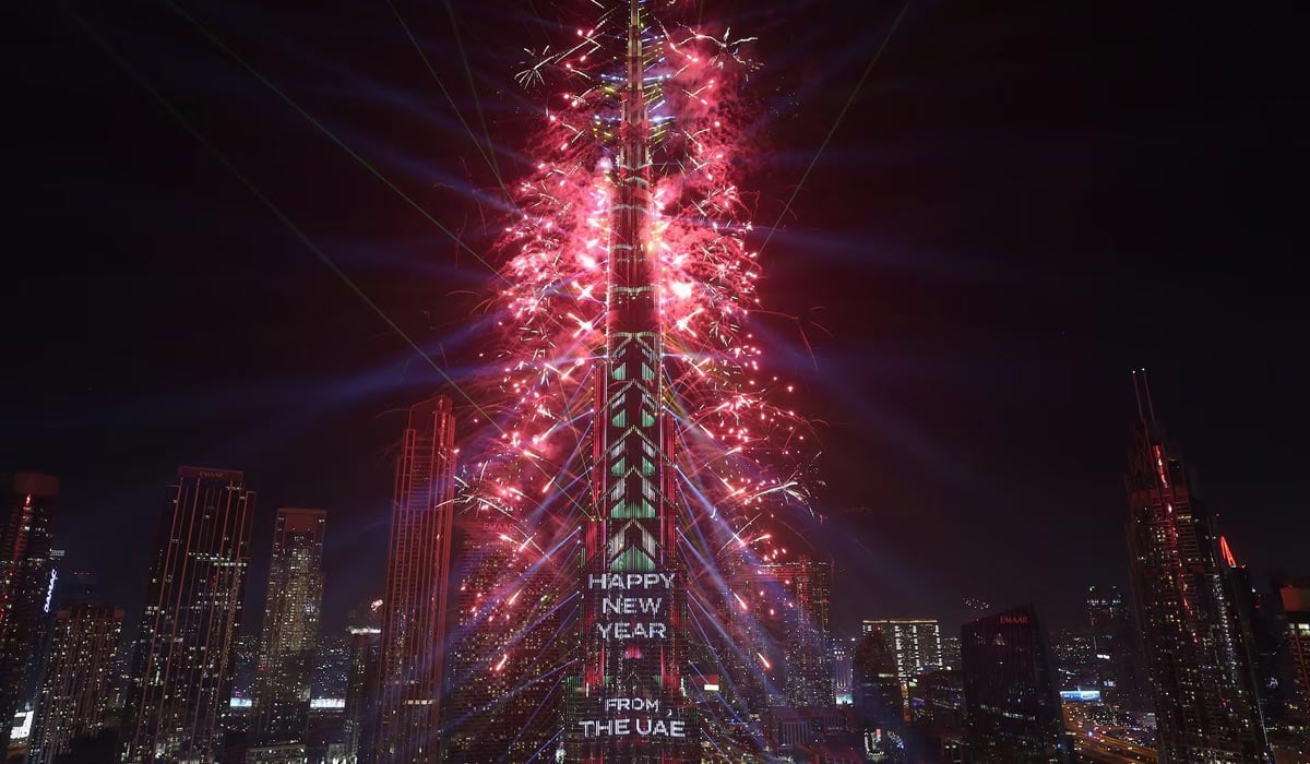 Fireworks explode over the Burj Khalifa, the tallest building in the world, during New Years in Dubai, United Arab Emirates, January 1. — Reuters