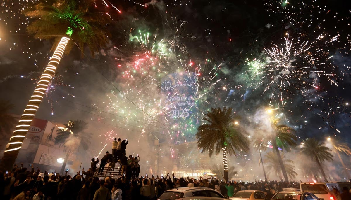 Fireworks explode during New Year celebrations in Baghdad, Iraq, January 1. — Reuters