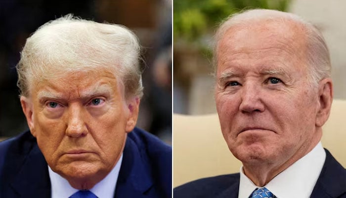 The combined image shows Joe Biden and Donald Trump. — Reuters/File