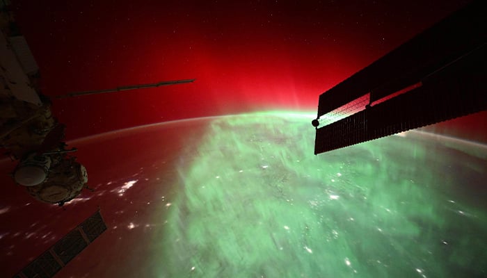 View of the aurora borealis from space captured by astronaut Don Petit. — X/@@astro_Pettit