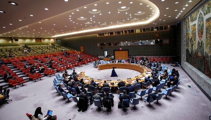 Members of the United Nations Security Council attend a meeting after North Korea fired a ballistic missile over Japan for the first time in five years, at UN headquarters in New York, October 5, 2022. — Reuters