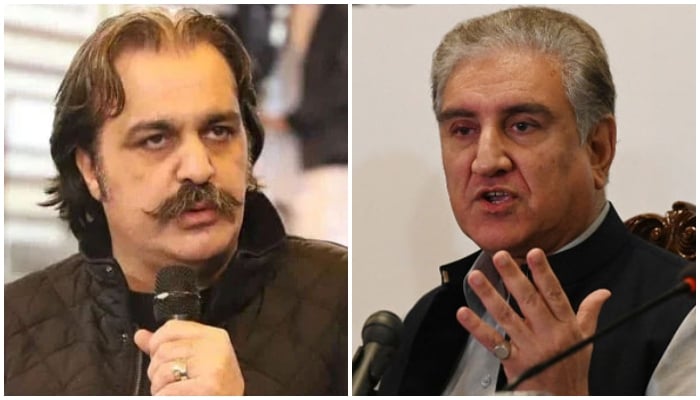 A collage shows Khyber Pakhtunkhwa (KP) Chief Minister Ali Amin Gandapur (left) and former foreign minister Shah Mahmood Qureshi. — Radio Pakistan/AFP/File