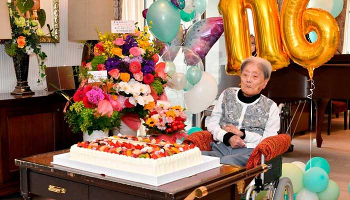 Tomiko Itooka celebrates her 116th birthday. — AFP/File