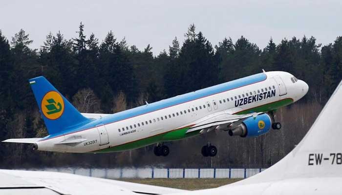 An Airbus A320-200 plane of National air company Uzbekistan Airways takes off at the National Airport Minsk, Belarus. — Reuters