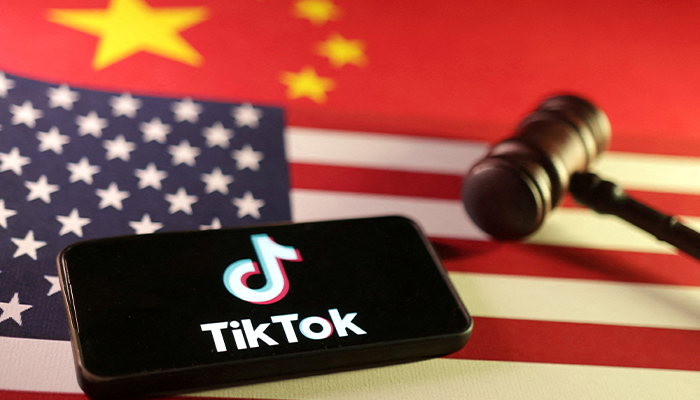 US, Chinese flags, TikTok logo and gavel are seen in this illustration taken January 8, 2025. — Reuters