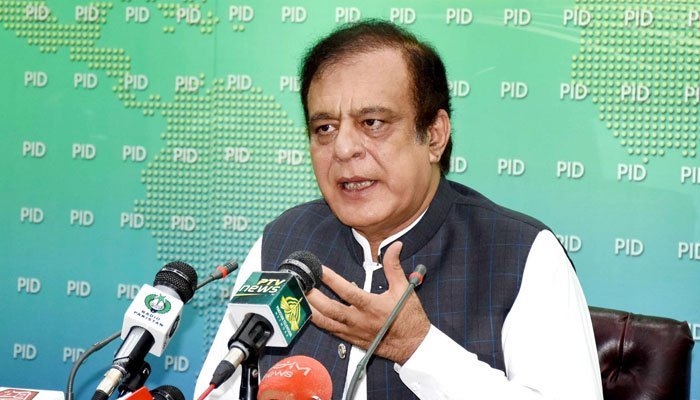 PTI leader Shibli Faraz addressing a press conference at PID in Islamabad. — Radio Pakistan/ File