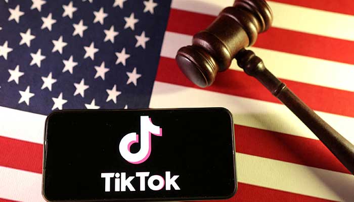 US flag, TikTok logo and gavel are seen in this illustration taken January 8, 2025. — Reuters