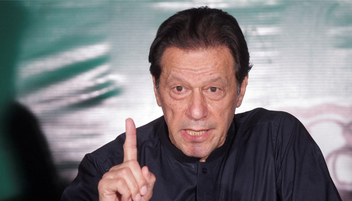 PTI founder Imran Khan, gestures as he speaks to the members of the media at his residence in Lahore,  on May 19, 2023. — Reuters