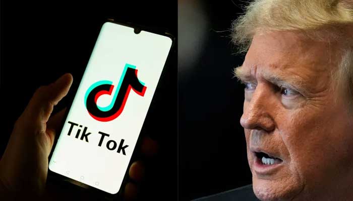 US President-elect Donald Trump and TikTok logo are seen in this collage. AFP/File