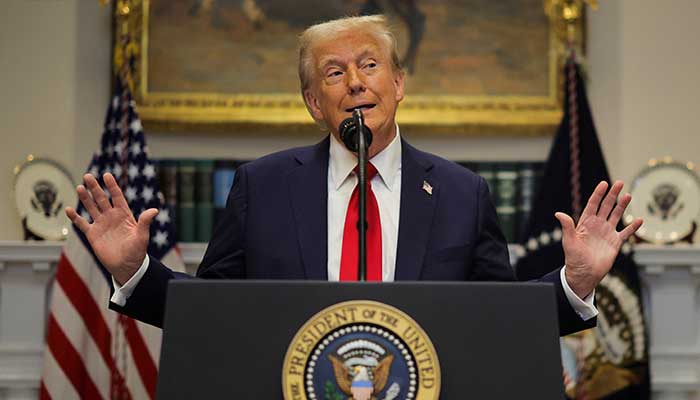 US President Donald Trump delivers remarks on AI infrastructure at the Roosevelt room at White House in Washington, US, January 21, 2025. — Reuters