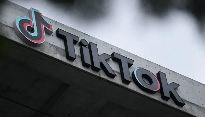 The TikTok logo is displayed outside TikTok social media app company offices in Culver City, California, on March 16, 2023. — AFP/File