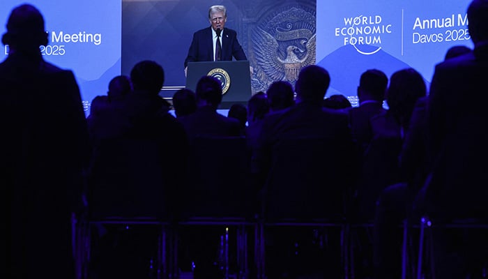 US President Donald Trump makes a special address remotely during the 55th annual World Economic Forum (WEF) meeting in Davos, Switzerland, January 23, 2025. — Reuters