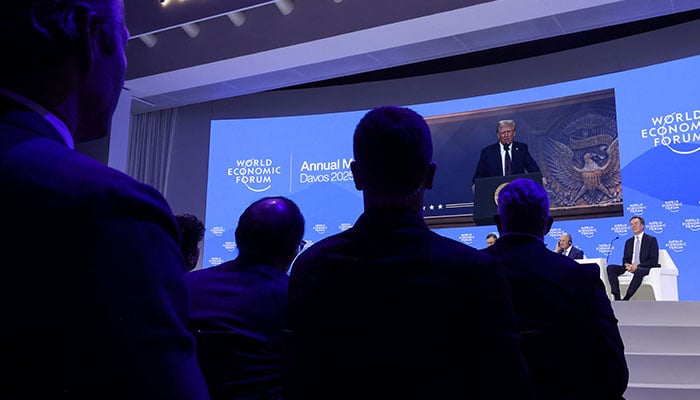 US President Donald Trump makes a special address remotely during the 55th annual World Economic Forum (WEF) meeting in Davos, Switzerland, January 23, 2025. — Reuters