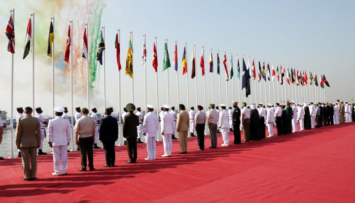 Representatives of various countries during the AMAN event in this undated image. — Pakistan Navy