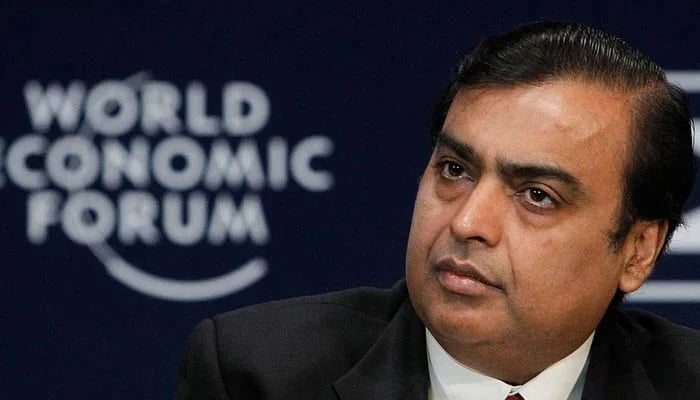 Mukesh Ambani at the World Economic Forum. — AFP/File