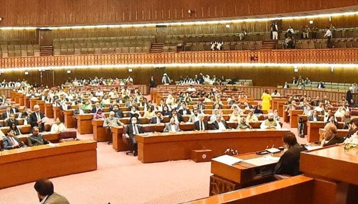 Lawmakers attend a National Assembly session in Islamabad on October 4, 2023. — INP