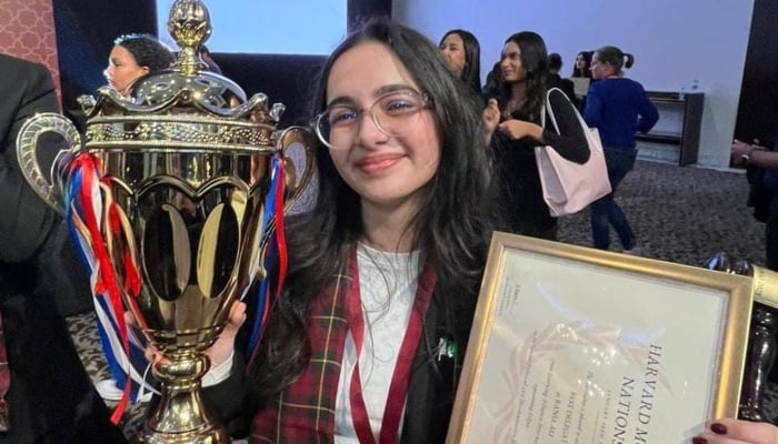 Best delegate at Harvard Model United Nations Rania Ali poses for a picture after winning big. — Reporter/File