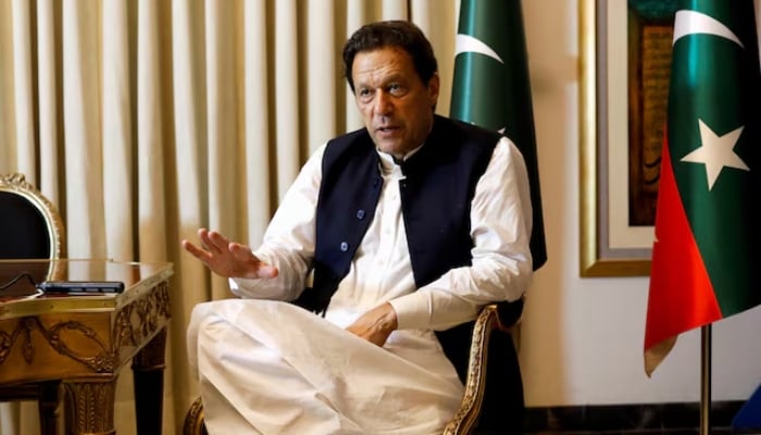 Former prime minister Imran Khan speaks during an interview in Lahore on March 17, 2023. — Reuters