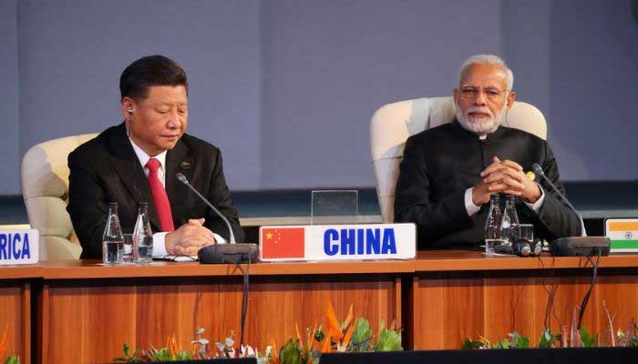 Indian Prime Minister Narendra Modi and Chinas President Xi Jinping attend the BRICS summit meeting in Johannesburg, South Africa, July 27, 2018.— Reuters