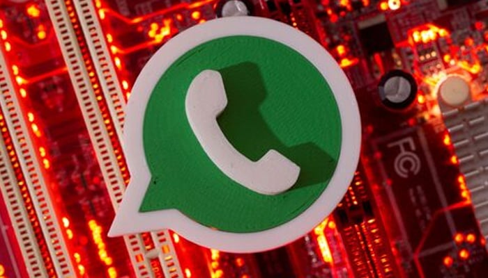 A 3D printed WhatsApp logo is placed on a computer motherboard in this illustration taken January 21, 2021. — Reuters