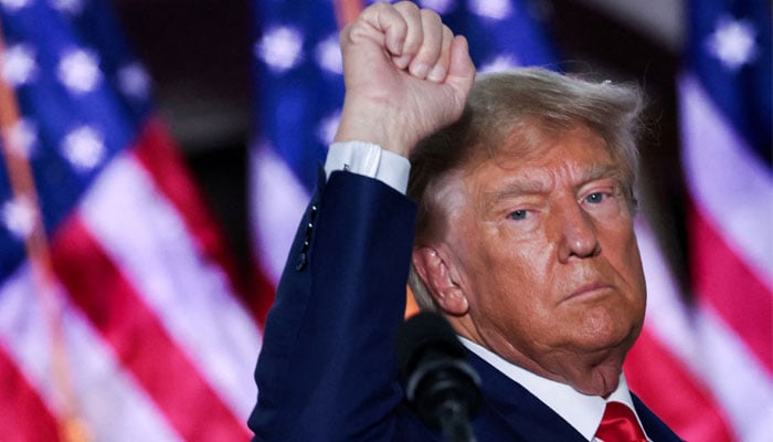 US President Donald Trump gestures during an event following his arraignment on classified document charges, at Trump National Golf Club, in Bedminster, New Jersey, US, June 13, 2023. — Reuters