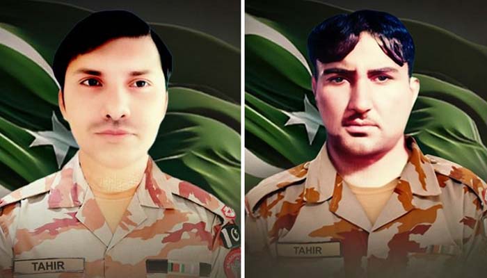 A collage of Naik Tahir Khan (left) and Lance Naik Tahir Iqbal. — ISPR/File