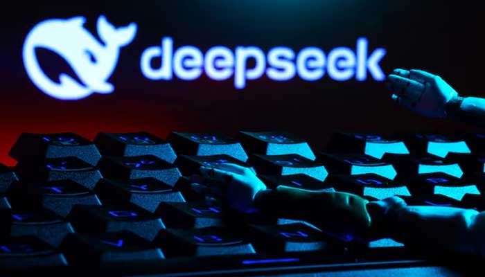 The deepseek logo, a keyboard, and robot hands are seen in this illustration taken January 27, 2025. — Reuters