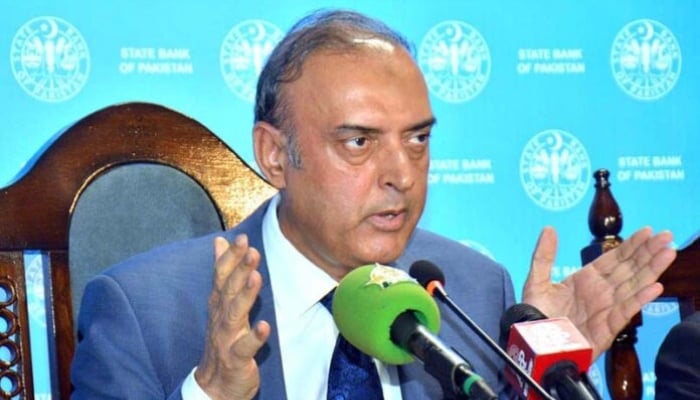 State Bank of Pakistan Governor Jameel Ahmad during press conference at SBP, July 29, 2024. — APP