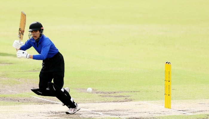 Yosofzai of Afghanistan Womens XI bats during the cricket match between Afghanistan Womens XI and Cricket Without Borders XI at Junction Oval in Melbourne on January 30, 2025. — AFP