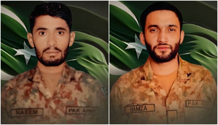 Major Hamza Israr (right) and Sepoy Muhammad Naeem. — ISPR/ File