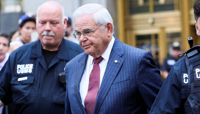 US Senator Robert Menendez (D-NJ) looks on, following his bribery trial in connection with an alleged corrupt relationship with three New Jersey businessmen, in New York City, US, July 16, 2024. — Reuters